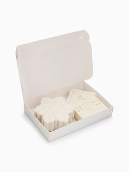 Подарочный набор новогодний: бомбочка снежинка и фигурная свеча дом, URAL LAB