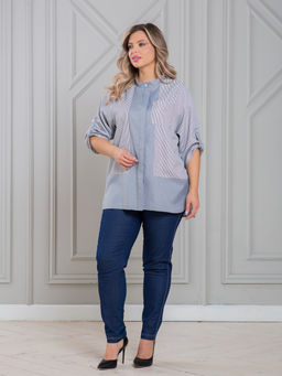 Блузка 1472 в стиле колорблок - Novita фото 16