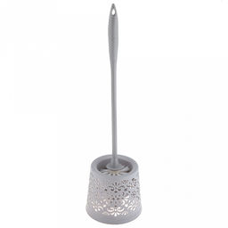 Ерш унитазный пластмассовый со съемной ручкой "Вензель" 48см, с подставкой д13,5см h12,2см, серый (Китай)