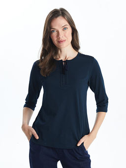 Ba?lamal? Yaka Nak??l? Kad?n Bluz