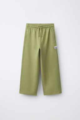 PANTAL?N FELPA STRAIGHT INTERLOCK / verde lavado