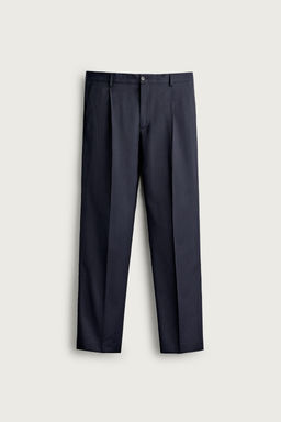 PANTAL?N REGULAR FIT TRAJE RAYA DIPLOM?TICA 100% LANA / Marino