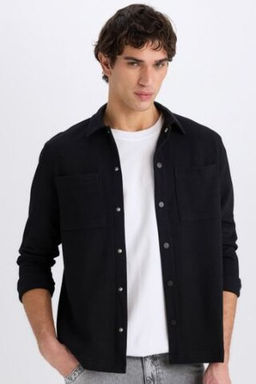Regular Fit Basic Duz Uzun Kollu Gomlek