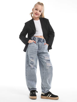 Джинсы-бананы для девочек - СИНЯЯ МОДА фото 7