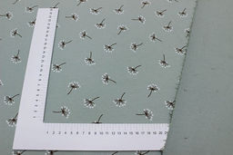 Теплый хлопок Звездочки на веточках цв. винтажная мята-2, ВИД2, ш.1.48м, хлопок-100%, 160гр/м.кв - Купава фото 4