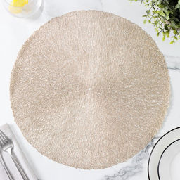 Набор салфеток сервировочных на стол Доляна Соломка, d=38 см, 4 шт, цвет золото  фото 2