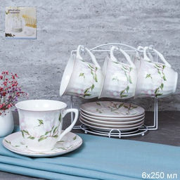 Чайный набор 12 предметов 250 мл MS / GF1 -12MS /уп 8/ костяной фарфор