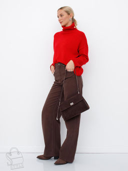 Сумка женская кожаная 5103-1X coffee Polina&Eiterou