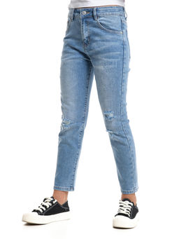 Джинсы синие для девочки 33-1062 синий - Mini maxi фото 9