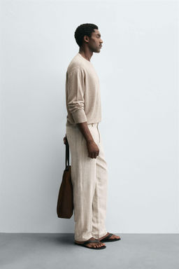 STRIPED REGULAR FIT TROUSERS - Zara фото 4