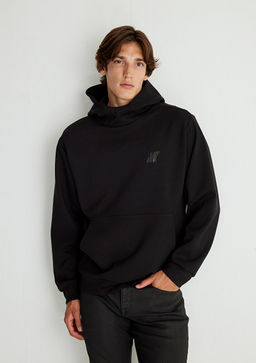 Kapusonlu Siyah Sweatshirt