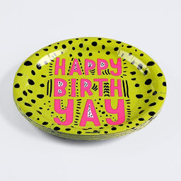 Цена за 10 шт. Тарелка бумажная Happy Birthday, яркая, 18 см - Страна карнавалия фото 3