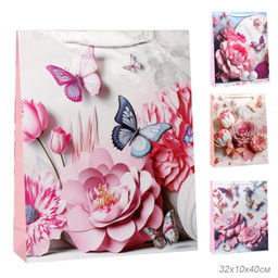 Цена за 12 шт. Пакет подарочный 32x40x10см / 467L /уп 12/840/ микс