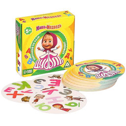 Карточная игра на скорость и реакцию Дуббль. Алфавит, 55 карт, 5+, Маша и Медведь  фото 13