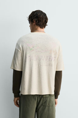 CAMISETA LAVADA ALGOD?N - LINO HAWAII / Blanco roto