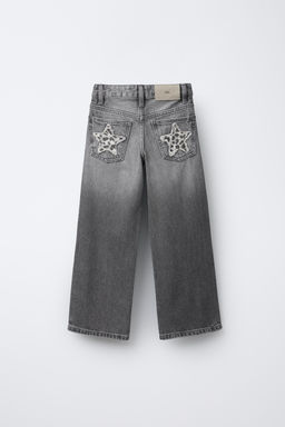 WIDE-LEG JEANS WITH ANIMAL PRINT STARS - Zara фото 2