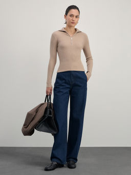 Джемпер в рубчик с молнией / Zarina  фото 2