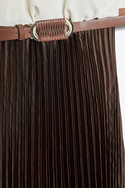 PLEATED COMBINED MIDI DRESS - Zara фото 10