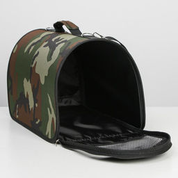 Сумка - переноска для животных Камуфляж, каркасная, 40 х 25 х 26 см, микс оттенков - Пижон фото 4