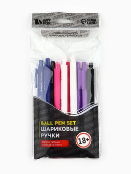 Цена за 10 шт. Ручка пластик автоматическая 0.7 мм АХАХАХА, синяя паста, МИКС - Artfox фото 4