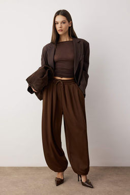 Siyah Soft Touch Havuc/Salvar Kal?p Esnek Orme Esofman Alt? Pantolon TWOAW25EA00001 - Trendyolmilla фото 6