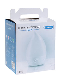 Увлажнитель воздуха LHU-04, ультразвуковой, 1.8 л, с подсветкой, 22 Вт, регулировка испарения, 35 м2, бело-голубой