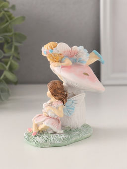 Фигурка полистоун Девочки-феи с грибочком и кроликом, 9?6.5?10 см