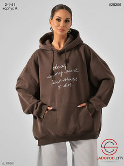 Толстовка с капюшоном и карманом в стиле оверсайз - Bruno фото 2