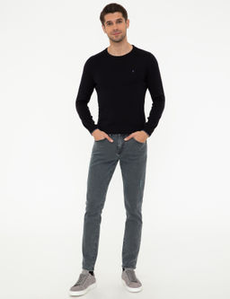Lacivert Slim Fit Bisiklet Yaka Basic Triko Kazak - Pierre cardin фото 5