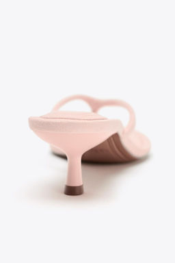 SOFT-FINISH KITTEN HEEL SANDALS - Zara фото 5