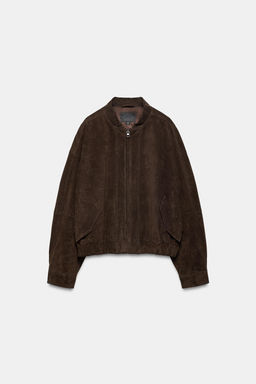 100% SUEDE BOMBER JACKET - Zara фото 16