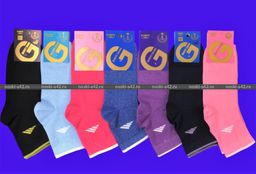 Цена за 10 пар. Золотая Игла носки женские спортивные с лайкрой с-1111 23-25  фото 3