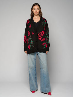 Кардиган женский 12521-54019 black/red