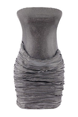 Gumus Orme Parlak Gorunumlu Mini Elbise TPRSS26EL00033