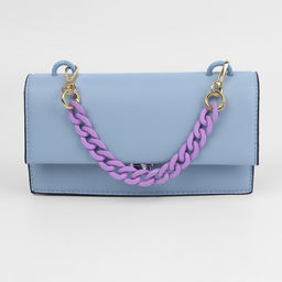 Цепочка для сумки, с карабинами, пластиковая, 23×17 мм, 30 см, цвет сиреневый, золотой