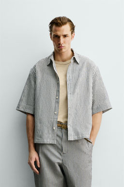 CAMISA RELAXED FIT RAYAS / ?ndigo - Zara фото 2