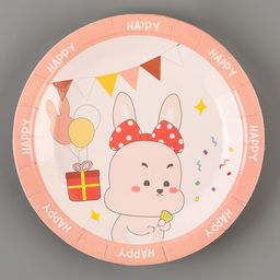 Тарелки бумажные Счастливый зайка, 6 шт.