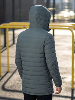 Куртка мужская удлинённая стёганая с капюшоном и графеновой подкладкой утеплитель тинсулейт - Valianly фото 37