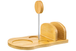 Набор - сахарница 350 мл Ампир с ложкой + солонка + перечница + салфетница на дер. подст. с ручкой - Elan gallery фото 10