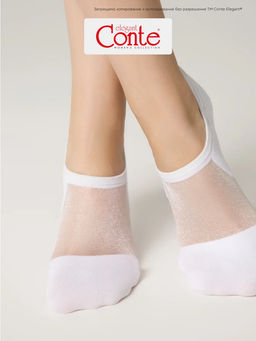 Цена за 2 пары Ультракороткие носки из хлопка со вставками из прозрачной сетки CONTE ACTIVE рис.000 - Conte elegant фото 40