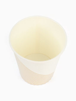 Посуда одноразовая бумажная на 12 персон, 24 предмета, бело-золотой цвет