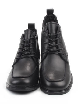 01-M43-23 BLACK Ботинки демисезонные женские (натуральная кожа, байка)