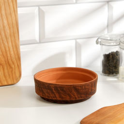 Блюдо для запекания, 300 мл., 12×5 см, красная глина, коричневый