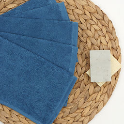 Комплект махровых салфеток для уборки 5 шт. (30х30), 100% хлопок, 380 гр./кв.м., Синий