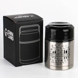 Термос для еды Мастер К Приятного аппетита, 800 мл, нержавеющая сталь, серебристый, чёрный