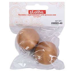 Бусина Zlatka дерево HWBD-40 40 мм 10 х 40 г тёмное дерево  фото 3