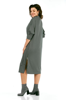 Платье Olga Style С976 серо-зеленый