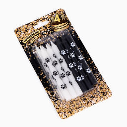 Цена за 4 шт. Свеча для торта «Лапки», 12 шт., 8 см, черные и белые