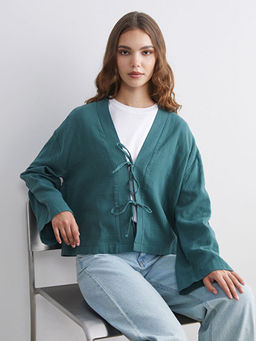 V Yaka Oversize M?slin Kad?n Kimono