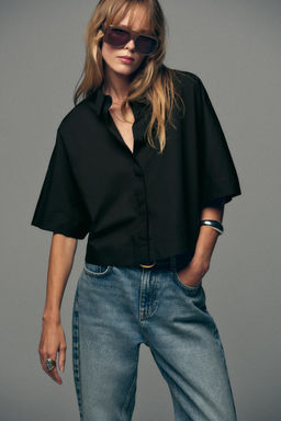 WIDE-SLEEVE POPLIN SHIRT - Zara фото 14